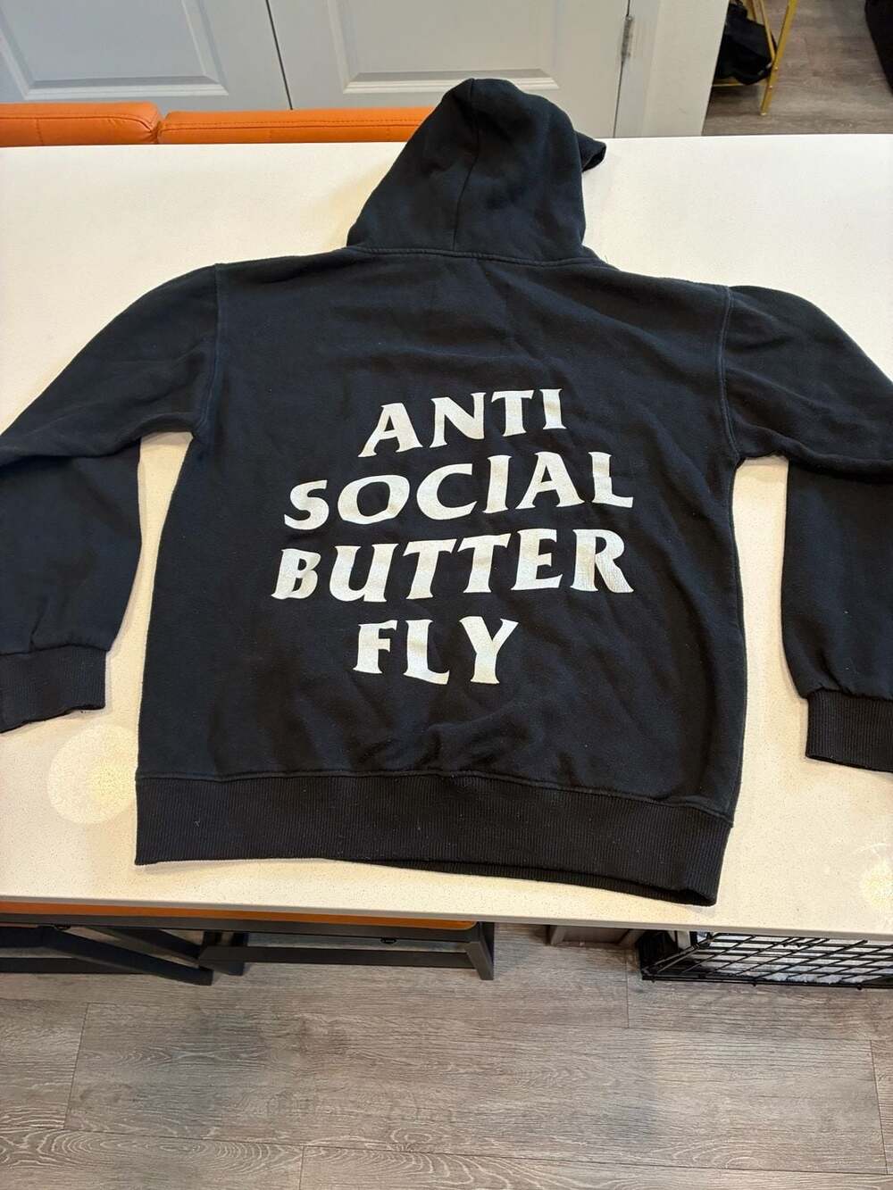 Assholes Live Forever Anti Social Butterfly Hoodie Small
